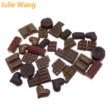 Julie Wang-30 Uds. De resina mixta, corazón de leche, Chocolate, pan, cabujón de comida, Slime, abalorio para decoración del teléfono, accesorios de joyería 2024 - compra barato