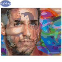 Kufwkey-mosaico bordado completo "Arte Abstracto loves gay men", pintura de diamante, kit de punto de cruz redondo, Cuadrado completo, imagen de diamante 2024 - compra barato
