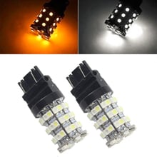 Bombilla de luz de estacionamiento, 2 unids/set, T25, 3157, 3528, 60LED, Blanca + ámbar 2024 - compra barato