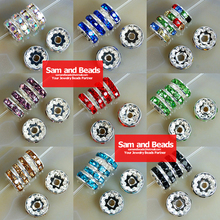 8x4MM Silver Plated Crystal Rhinestone Rondelle Spacer Beads 11Colors For Choose 100Pcs Free Shipping Wholesale 2024 - buy cheap