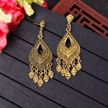 TopHanqi Bohemian Ethnic Gold Color Drop Earrings For Women Fashion Indian Jewelry Statement Geometric Hanging Dangle Earrings 2024 - buy cheap