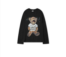 2019 primavera camisa de manga longa dos desenhos animados dos homens cry bear impressão harajuku t camisas masculino skate hip hop amantes casal t trasher 2024 - compre barato