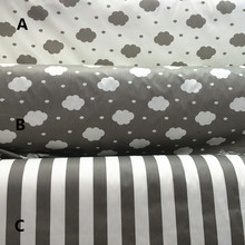 Tela de algodón con diseño de nubes grises para bebé, 160cm x 50cm, ropa de cama para niños, cortinas, almohada, costura de retazos de tela 2024 - compra barato