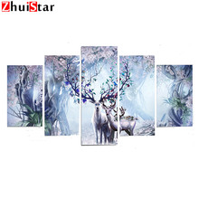 DIY Diamond Embroidery "Deer"3D Diamond Painting Cross Stitch Full Drill Rhinestone Mosaic 5pcs Multi-picture XY1 2024 - buy cheap