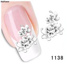 AddFavor 3PC Flower Water Transfer Nail Art Stickers Nail Decoration Tools Manicure Nail Stickers Fingernail Accessories Decal 2024 - buy cheap