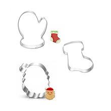 3pcs Christmas Cookie Cutter Toy Fruit Vegetable Biscuit Cutters Tools Cake Mold    Bakery Kitchen Gadgets Sale Stainless Steel 2024 - buy cheap