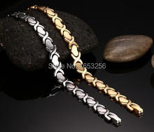  Gold 316L Stainless Steel Men's Fashion Heart Link  Chain Bracelet 9mm 8.26'' 2024 - buy cheap