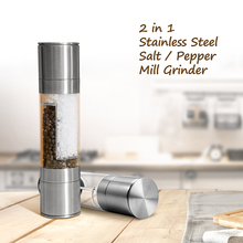 2019 High Quality 2 In 1 Stainless Steel Manual Pepper Salt Spice Mill Grinder Kitchen Seasoning Cooking Tools Support Wholesale 2024 - buy cheap