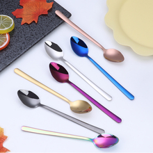 Colorful Stainless Steel Plated Scraping Spoon Ice Cream Coffee Fruit Spoon Teaspoons Home Kitchen Metal Spoons Tableware 2024 - buy cheap