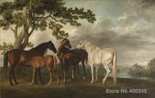 Pinturas a óleo de cavalo do george stubbs vem com foles em um rio paisagem quarto decoração de alta qualidade artes clássicas em tela 2024 - compre barato