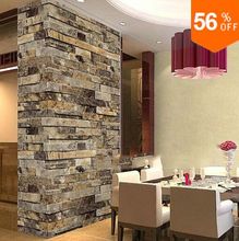 Papel de parede pedra de tijolos 3d, wallpaper novo, para sala de estar, papel de parede em vinil 2024 - compre barato