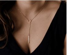 Jisensp New Fashion Jewelry Circle with Bar Long Necklace for Women Party Gifts Chic Y Shaped Minimalist Necklace Necklace N021 2024 - buy cheap