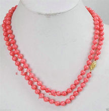 Nobility Lucky women's natural Beautifully Japan Pink Coral Round Beads Necklace 8-9mm AAA Grade 34" -jewelry 2024 - buy cheap