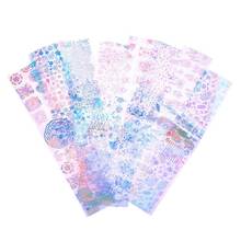 8pcs/Lot Nail Art Colorful Stickers Nail Foil Laser Transfer Star Nail Art Sticker Manicure Decal 2024 - buy cheap