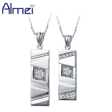 Almei 5% Off Silver Color Couple Necklaces & Pendants Bijouterie Choker Suspension Friends Gift Jewelry Accessories Gifts N225 2024 - buy cheap