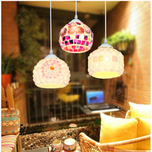 Shell Colorful Mosaic Glass Pendant Light for Cafe Restaurant E27 bulb 90-260V Bohemia Baroque Mediterranean European Style 2024 - buy cheap