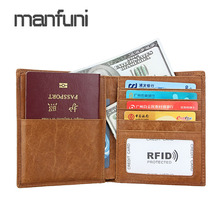 Passport Cover Travel Wallet Women Men Genuine Leather RFID Wallets Card Holder Larger Money Bag Male Thin Passport Wallet 2024 - buy cheap