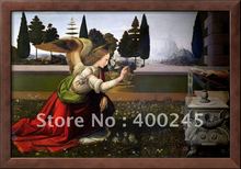 Высокое качество Ангел Габриэль от благовещенства 1472 75 (детали) от Leonardo da vinci портрет картина маслом 100% ручная работа 2024 - купить недорого