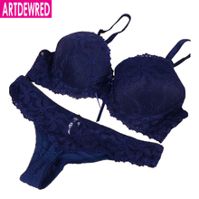 Intimates Set VS New Women Sexy Bra Sets Embroidered Lace Thong Bra And Panty Set Bow B C 34 36 38 Sexy Lingerie Sets 2024 - buy cheap