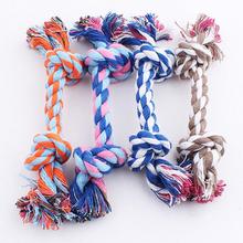 Pet Toy  1Pcs New Puppy Dog Cotton Braided Bone Rope Double Knot Cotton Rope Trumpet Chew Knot 2024 - buy cheap