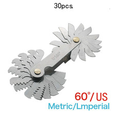 High quality 30pcs stainless steel tooth gauge thread screw template American standard specification US 60 degrees 2024 - buy cheap