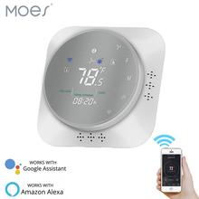 Moes-termostato inteligente programable con WiFi, Panel de Metal cepillado, Control remoto por aplicación Smart Life/Tuya, funciona con Alexa y Google Home 2024 - compra barato