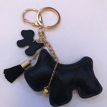 Animal tassel pendant dog leather key chain trinket for car wholesale women bag accessories/llavero/chaveiros/cachorro 2024 - buy cheap