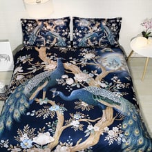 Bright Color bedroom decor 4pcs single size duvet cover sets green bed sheets 6pcs queen king noble white peacock bedding set 2024 - buy cheap