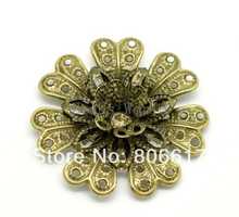 Best Quality 30 Pcs Bronze Tone Filigree Flower Wraps Connectors Embellishment Jewelry Findings 39x39mm(W03495) 2024 - buy cheap