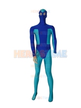 Newest Blue Custom Superhero Costume the most popular halloween cosplay spandex costumes show fullbod zentai suit  free shipping 2024 - buy cheap