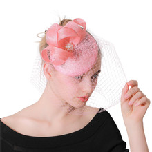 Tocado para el pelo de moda rosa para mujer, accesorios para el cabello para novia, diadema clásica de malla, diadema de carreras Derby 2024 - compra barato