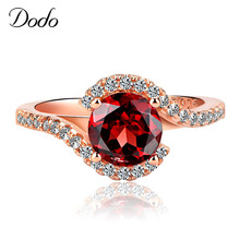 Classic Wedding Engagement Women's Rings Big 7mm Round Red/Green AAA Zircon Luxurious Jewelry Rose Gold Color Bijoux Femme B2412 2024 - buy cheap