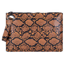 Fashion serpentine women's clutch bag leather women envelope bag clutch evening bag female Snake Clutches Handbag Sac Femme#H20 2024 - buy cheap