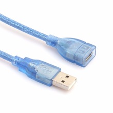 30 см высокоскоростной USB 2,0 удлинитель прозрачный синий мужчин и женщин USB удлинитель медный сердечник удлинитель 2024 - купить недорого