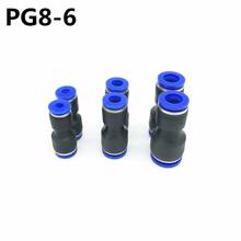 100Pcs PG8-6 8mm Hole to 6mm Pneumatic Fittings Push In Straight Reducer Connectors For Air Water Hose Plastic Pneumatic Part 2024 - buy cheap