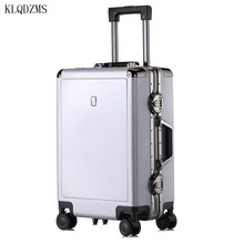 KLQDZMS-equipaje con ruedas y marco de aluminio para hombre y mujer, maleta con ruedas, equipaje rodante, cerradura TAS, 20/24 pulgadas 2024 - compra barato