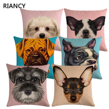 Pet Dog Sofa Decorative Cushion Cover Pillow Pillowcase Linen 45*45 Throw Pillow Home Decor Pillowcover 40618 2024 - buy cheap