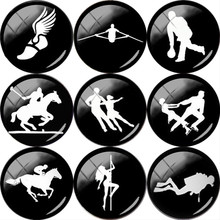 JWEIJIAO Sports Horse Riding, Diving,Dancing, Skating Figure Silhouette DIY Glass Cabochon Dome Demo Flat Back Making Findings 2024 - buy cheap