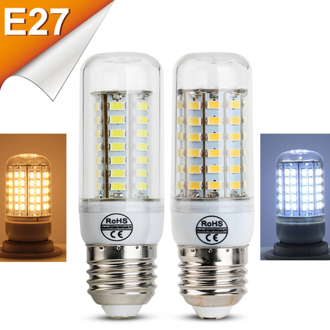 Bombillas LED Bulb E27 SMD 5730 lamparas LED Light 24 36 48 56 69 72 96LED Lampada E14 LED Lamp E27 220V Ampoule Candle E27 LED 2022 - buy cheap