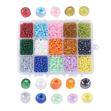 1Box/5850pcs 15 Color 6/0 4mm Glass Seed Beads Round Tiny Seed Beads Mini Seamless Loose Beads DIY Jewelry Making Hole: 1mm 2024 - buy cheap