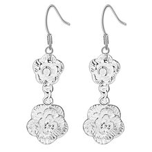 Duas flores bonitas Brincos de Prata para as mulheres de alta qualidade frete grátis moda jóias brincos/JGWRDQKB ZLMKZKZQ 2024 - compre barato