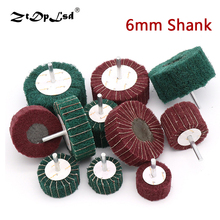 ZtDpLsd 1Pcs 6mm Shank Polishing Grinding Head Scouring Pad Interleaf Sanding Wheel Fiber 25mm-100mm for Metal Accessories Tools 2024 - buy cheap