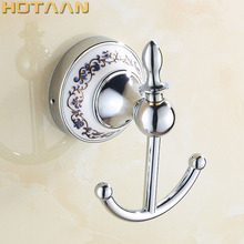 Free Shipping Robe Hook,Clothes Hook, zinc & ceramic Construction with Chrome finish,Bathroom hook Bathroom Accessories YT11802 2024 - buy cheap