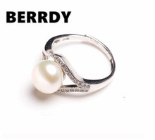 Anel de pérola 100% genuína real de água doce tamanho grátis anel de dedo ajustável joia de moda feminina 2024 - compre barato