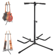 Soporte de guitarra de aleación de aluminio, doble soporte de suelo con trípode para exhibición, 2 uds., guitarra eléctrica acústica 2024 - compra barato