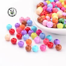 200pcs solid snap acrylic ball beads, round, mixed color, 6mm in diameter , hole: 1mm 2024 - buy cheap