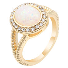 Hainon роскошное обручальное кольцо с огненным опалом золотого цвета циркониевые кольца для женщин модные ювелирные изделия очаровательные новые кольца 2024 - купить недорого