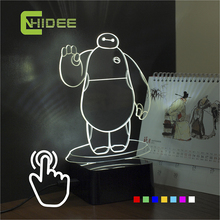 CNHIDEE USB Novelty for Creative Birthday Holiday Gifts baymax Light 3d Table Lamp Led Nightlights with Ajustable Seven Colors 2024 - buy cheap