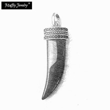 Black Tiger Tooth Fortune Pendant,Europe Style Fashion Good Jewelry Gift For Men And Women 925 Sterling Silver,Super Deals 2024 - buy cheap