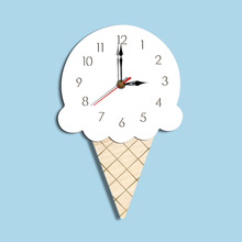 Relógios dos desenhos animados para o quarto das crianças decoração de casa relógios de parede sorvete mudo relógios de parede para o quarto das crianças decoração de casa 2024 - compre barato
